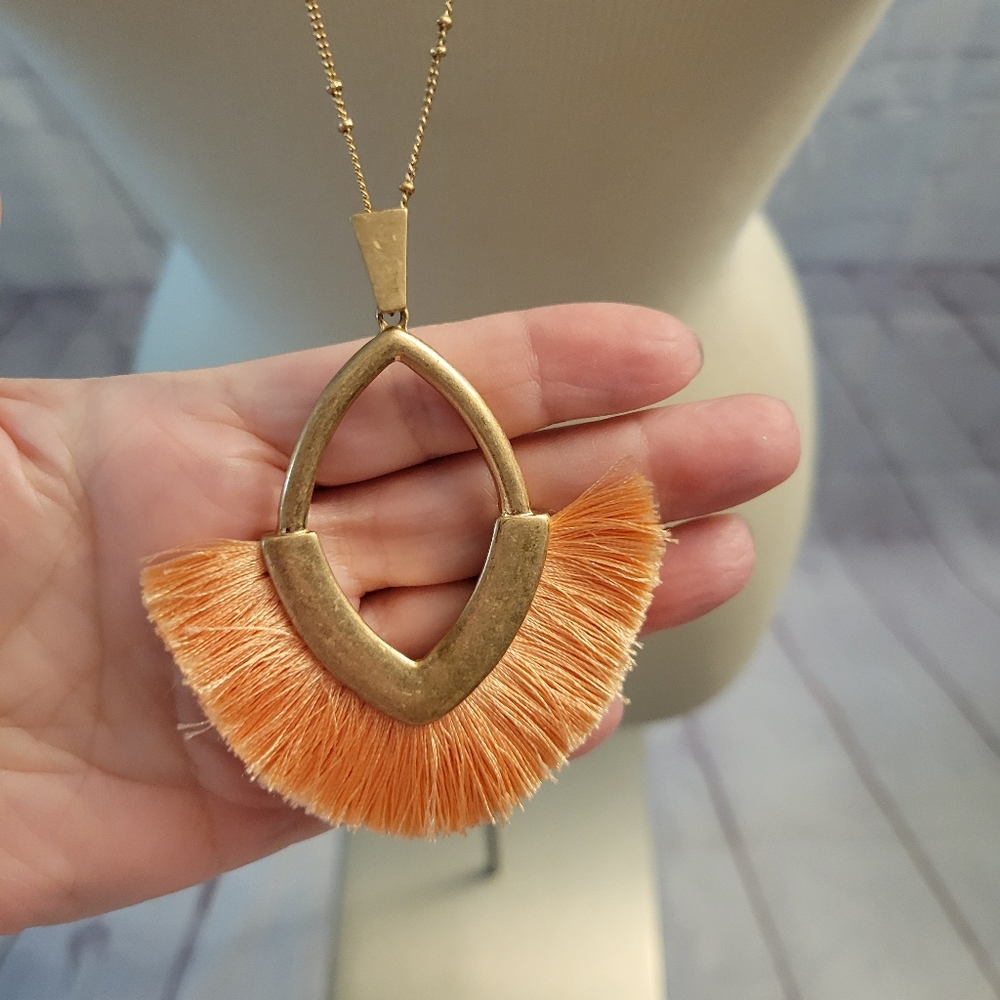 Long Pendant Chain Necklace 32" Long